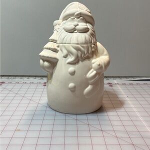 Paintable talking Santa Claus Ceramic cookie jar